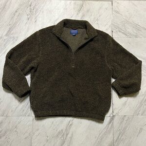 Pendleton brown sherpa fleece quarter-zip pullover
